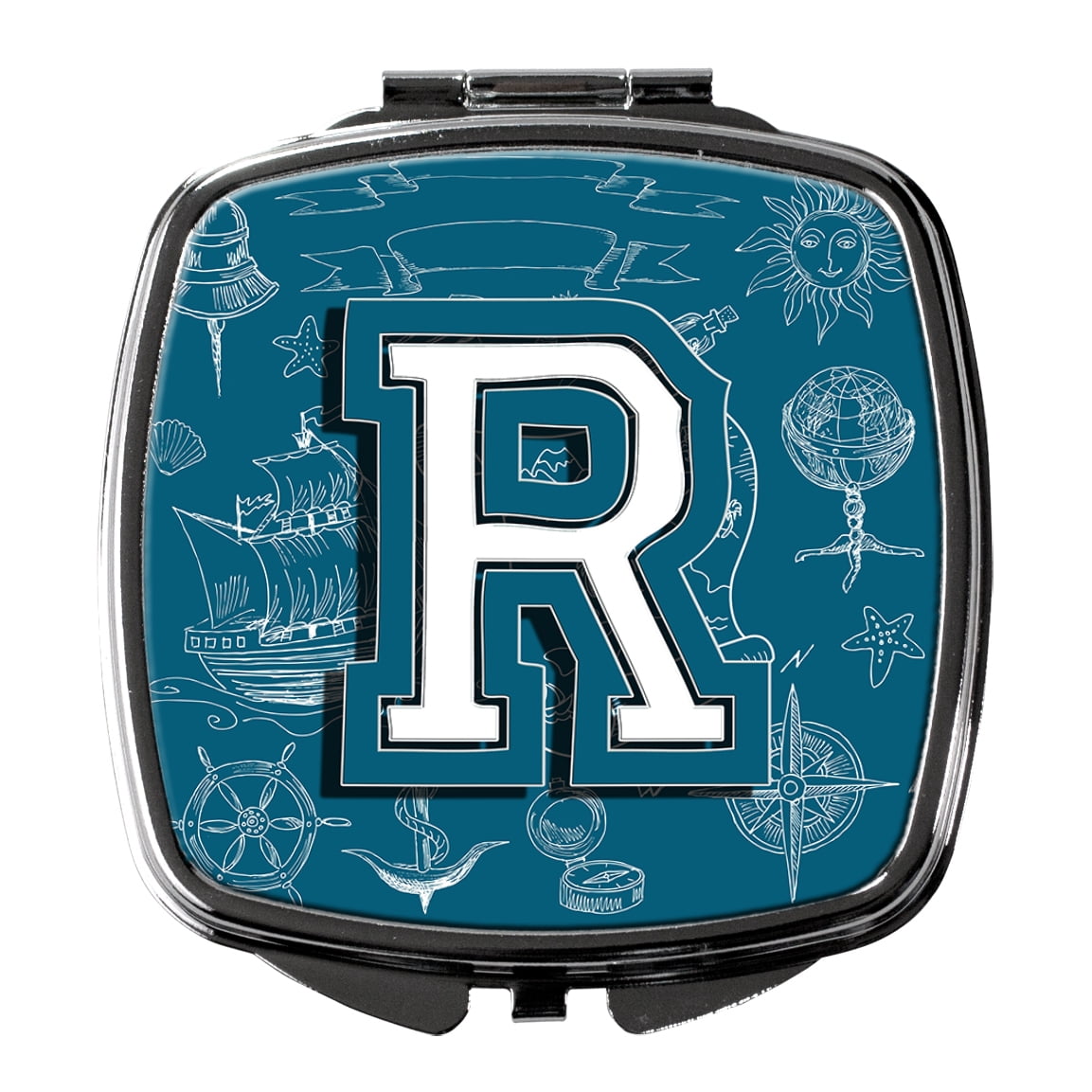 Letter R Sea Doodles Initial Alphabet Compact Mirror - Walmart.com