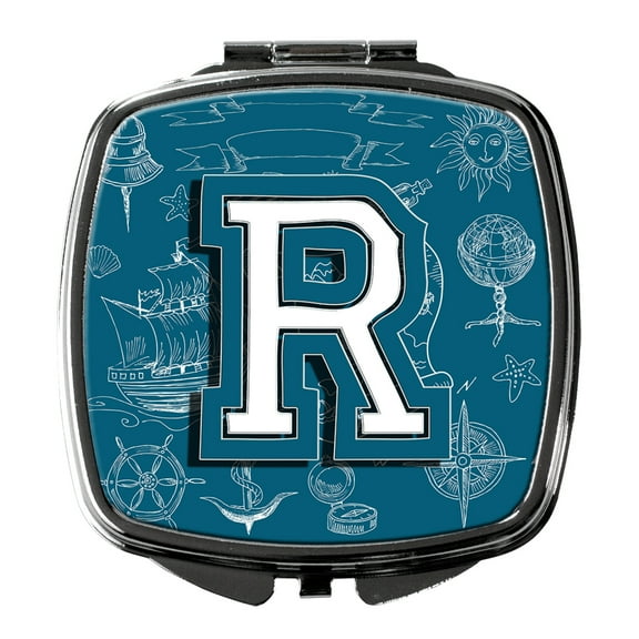 Letter R Sea Doodles Initial Alphabet Compact Mirror