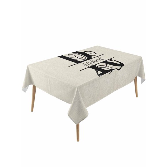 Letter R Table Cloth, Monogram Words Waterproof Tablecloth for Rectangle Tables, Reusable Washable Fabric Table Cover for Restaurant Kitchen Dining Tables 60"x120"