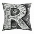 thumbnail image 1 of Letter R Throw Pillow Cushion Cover, Iron Toned Uppercase R Referring to Somebody Old School Initials Aristocratic Print, Decorative Square Accent Pillow Case, 24 X 24 Inches, Grey, by Ambesonne, 1 of 2