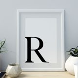 Letter R Wall Art Minimalist Letter Art Monogram Letter Initial ...