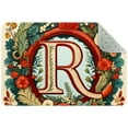 thumbnail image 1 of Letter R with Wreath Retro Pattern Entryway Rug, 2x3 Area Rug Indoor Door Mat Non-slip Washable Floor Carpet Rug for Bedroom Office Dining Room Bathroom, 1 of 7