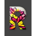thumbnail image 1 of Letter R Yellow Pink Flower Decorative Graffiti Mural Alphabet Initial Stencil Extra Large XL Wall Art Poster Print, 1 of 3