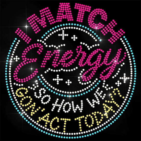 Letter Rhinestone Iron on Transfer I Match Energy Bling Diamond Hotfix Patches
