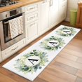 thumbnail image 1 of Letter A Runner Rugs 2x6 ft Alphabet Green Eucalyptus Leaves Plant Simple Washable Hallway Rugs Non-Slip Floor Mats Absorbent Carpet Bedside Runners for Bedroom Kitchen Bathroom Laundry Room, 1 of 9