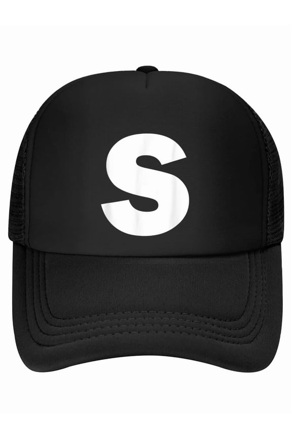 Letter S Capital Alphabet Monogram Initial Baseball Cap