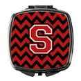thumbnail image 1 of Letter S Chevron Black and Red   Compact Mirror, 1 of 4