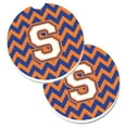 thumbnail image 1 of Letter S Chevron Blue & Orange No.3 Set of 2 Cup Holder Car Coaster, 1 of 1