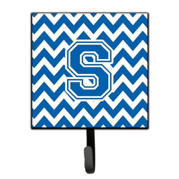 Letter S Chevron Blue and White Leash or Key Holder
