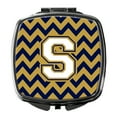 thumbnail image 1 of Letter S Chevron Navy Blue and Gold Compact Mirror CJ1057-SSCM, 1 of 4