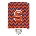 thumbnail image 1 of Letter S Chevron Orange & Blue Ceramic Night Light, 1 of 1