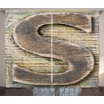 thumbnail image 1 of Ambesonne Letter S Curtains 2 Panel Set, Wooden Block S Font, 108" x 84", Pale Yellow Tan Grey, 1 of 3