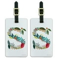thumbnail image 1 of Letter S Floral Monogram Initial Luggage ID Tags Suitcase Carry-On Cards - Set of 2, 1 of 4