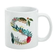 thumbnail image 1 of Letter S Floral Monogram Initial White Mug, 1 of 5