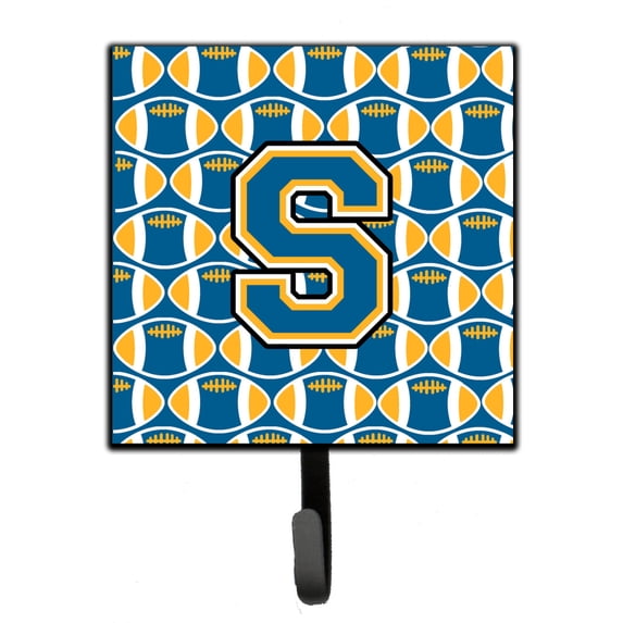 Letter S Football Blue and Gold Leash or Key Holder