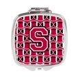 thumbnail image 1 of Letter S Football Crimson & White Compact Mirror, 1 of 1