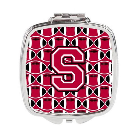 Letter S Football Crimson & White Compact Mirror