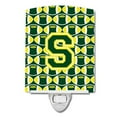 thumbnail image 1 of Letter S Football Green & Yellow Ceramic Night Light, 1 of 1
