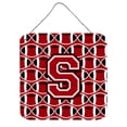 thumbnail image 1 of Letter S Football Red Black and White Wall or Door Hanging Prints, 1 of 1