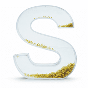 Letter S Glitter-Filled Acrylic Snow Globe