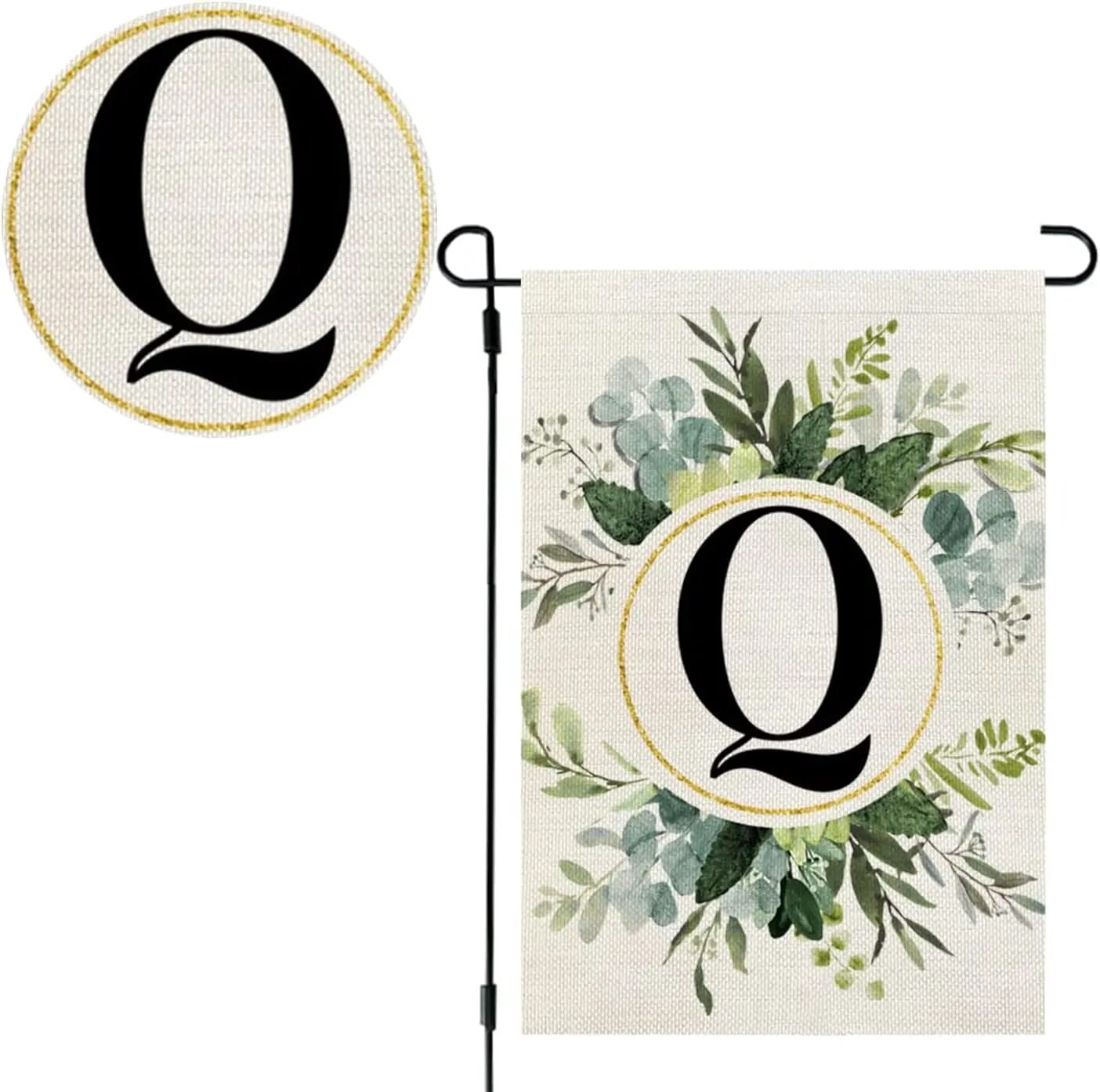 Lettered Flags Letter S Initial Garden Flag Floral Vertical Double Sided Outside Small ...