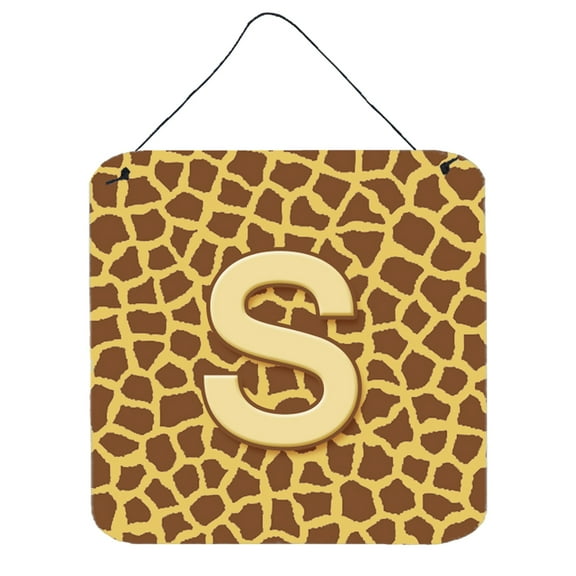 Letter S Initial Monogram - Giraffe Wall or Door Hanging Prints
