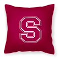 thumbnail image 1 of Letter S Initial Monogram - Maroon and White Fabric Decorative Pillow, 1 of 4