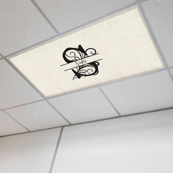 Letter S Magnetic Fluorescent Light Covers for Ceiling Lights 2 x 4 Feet, Monogram Words Office Classroom Kitchen Drop Ceiling Light Covers Lighting Filters Shade Panel 1 Pack