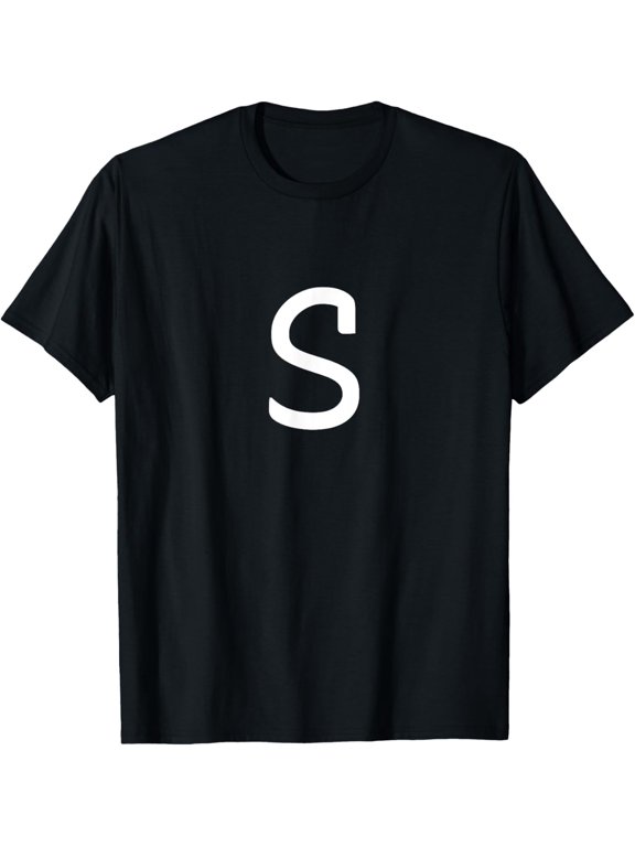 Letter S - Minimal Capital Alphabet To Spell Words Or Names T-Shirt men and women can wear, black, white, gifts