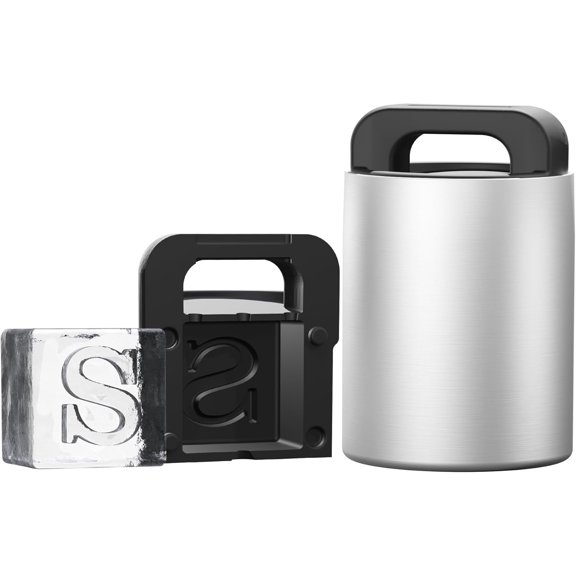 Letter S Monogram Clear Ice Cube Maker, 2" Big Ice Cubes Mold for and , Large Initials Ice Cube Tray Personalized Gifts for DAD Gifts for Men (Letter S)