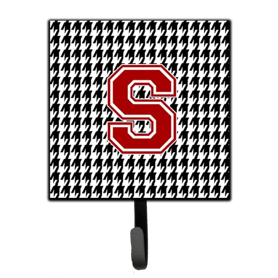 Letter S Monogram - Houndstooth Black Leash or Key Holder