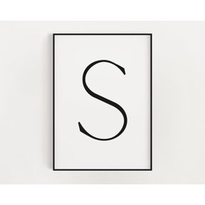 Letter S Monogram Typography Initial Modern Home Wall Art Poster Decor