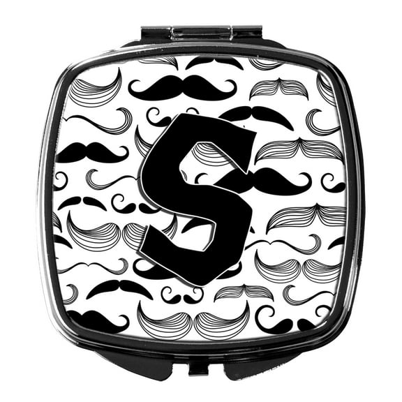 Letter S Moustache Initial Compact Mirror