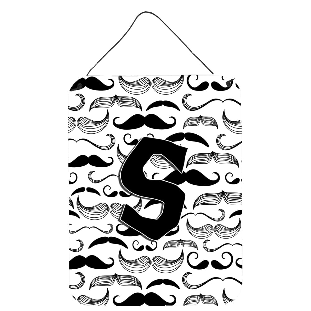 Letter S Moustache Initial Wall or Door Hanging Prints