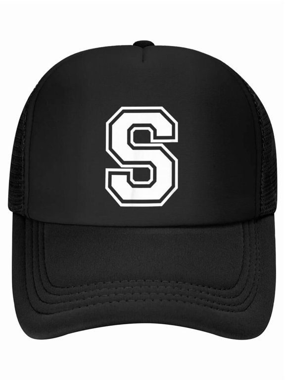 Letter S Name Initial Varsity Alphabet Monogram Baseball Cap