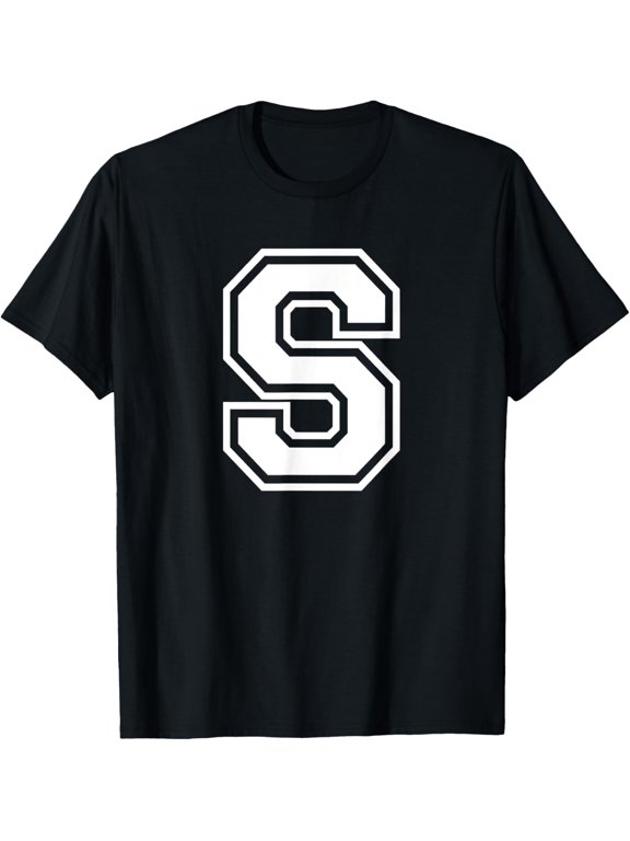 Letter S Name Initial Varsity Alphabet Monogram T-Shirt
