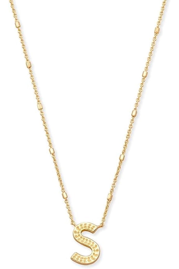 Letter S Pendant Necklace in Gold