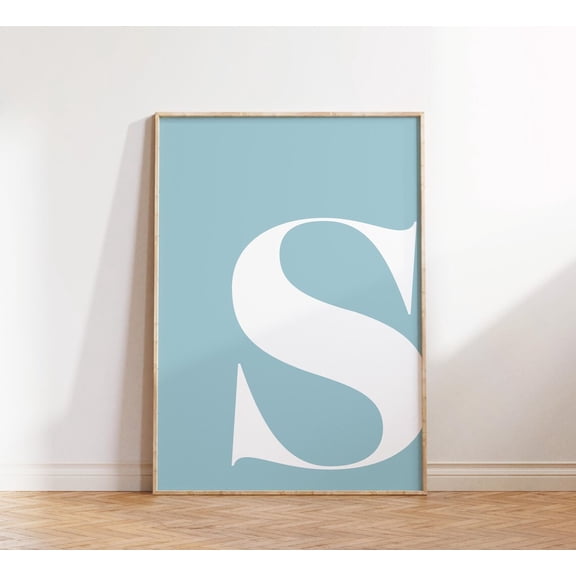 Letter S S Initial Big Letter For Wall Alphabet Nursery Blue Capital Decor