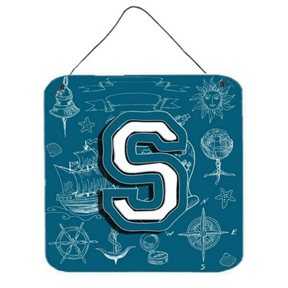 Letter S Sea Doodles Initial Alphabet Wall and Door Hanging Prints