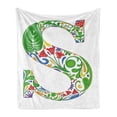 thumbnail image 1 of Letter S Soft Flannel Fleece Blanket, Nature Inspired Capital Letter S with Spring Elements Design Flowers Leaf Pattern, Cozy Plush for Indoor and Outdoor Use, 70" x 90", Multicolor, by Ambesonne, 1 of 6
