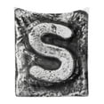 thumbnail image 1 of Letter S Soft Flannel Fleece Throw Blanket, Industrial Alphabet Letter Capital S Industrial Theme with Grunge Looking, Cozy Plush for Indoor and Outdoor Use, 50" x 70", Grey Grey, by Ambesonne, 1 of 5