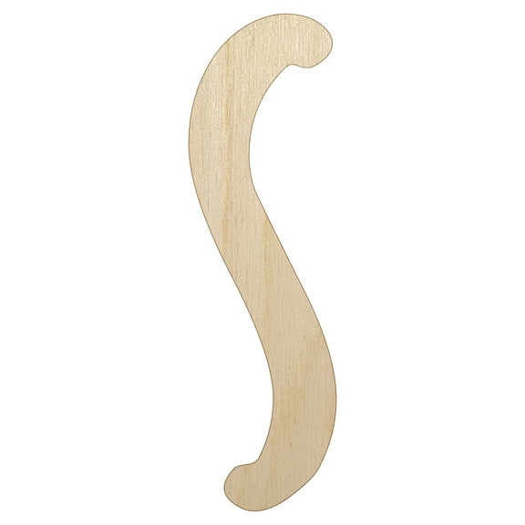 Letter S Uppercase Felt Marker Font Wood Shape Unfinished Piece Cutout Craft DIY Projects - 6.25 Inch Size - 1/4 Inch Thick