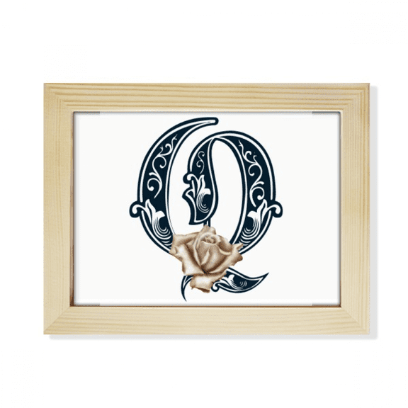 Letter Shaped Flowers Open Desktop Photo Frame Picture Art Decoration Painting 6x8 inch