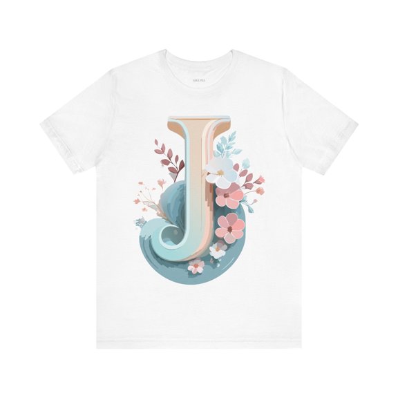 Letter J Graphic Tee For Unisex Style Vintage Inspired Art Tee Design