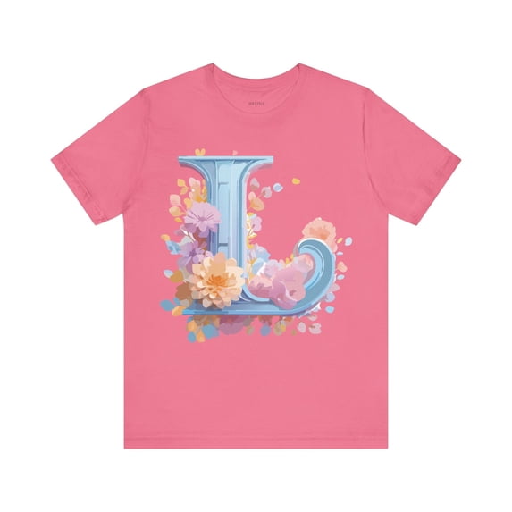 Letter L Graphic Tee Unisex Jersey Short Sleeve Vintage Art Design Original Artwork
