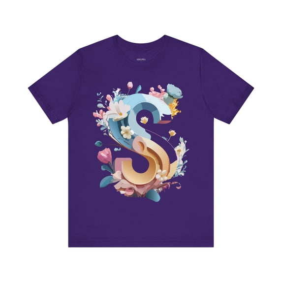 Letter S Graphic Tee Unisex Jersey Short Sleeve Vintage Inspired Artwork