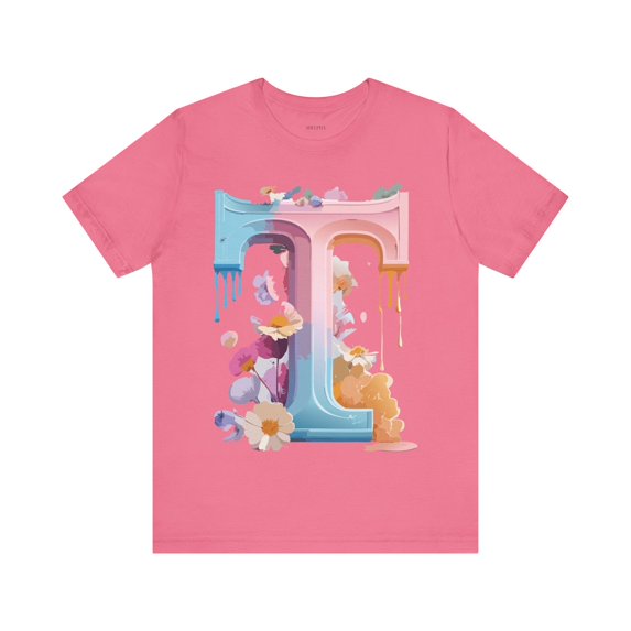 Vintage Letter T Graphic Unisex Short Sleeve Tee With Original Artwork