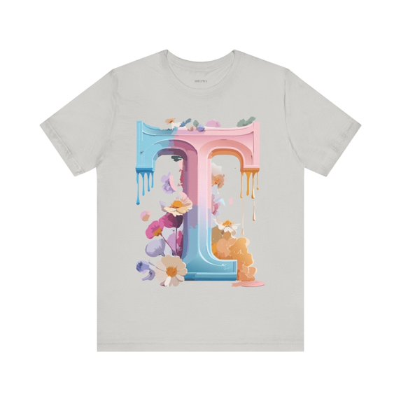 Vintage Letter T Graphic Unisex Short Sleeve Tee With Original Artwork