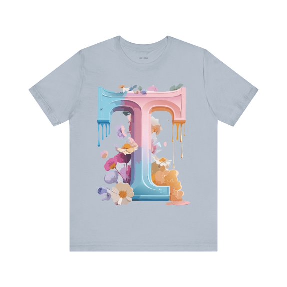 Vintage Letter T Graphic Unisex Short Sleeve Tee With Original Artwork