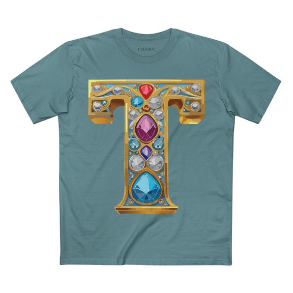 Letter Shirt, Shirt with Letters, Tee Shirt with Gold Letters